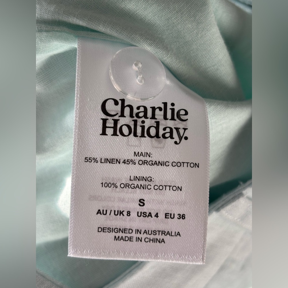 Charlie Holiday / linen set / top-size: (XS) / bottom-size: (S) color: baby blue - Picture 10 of 10